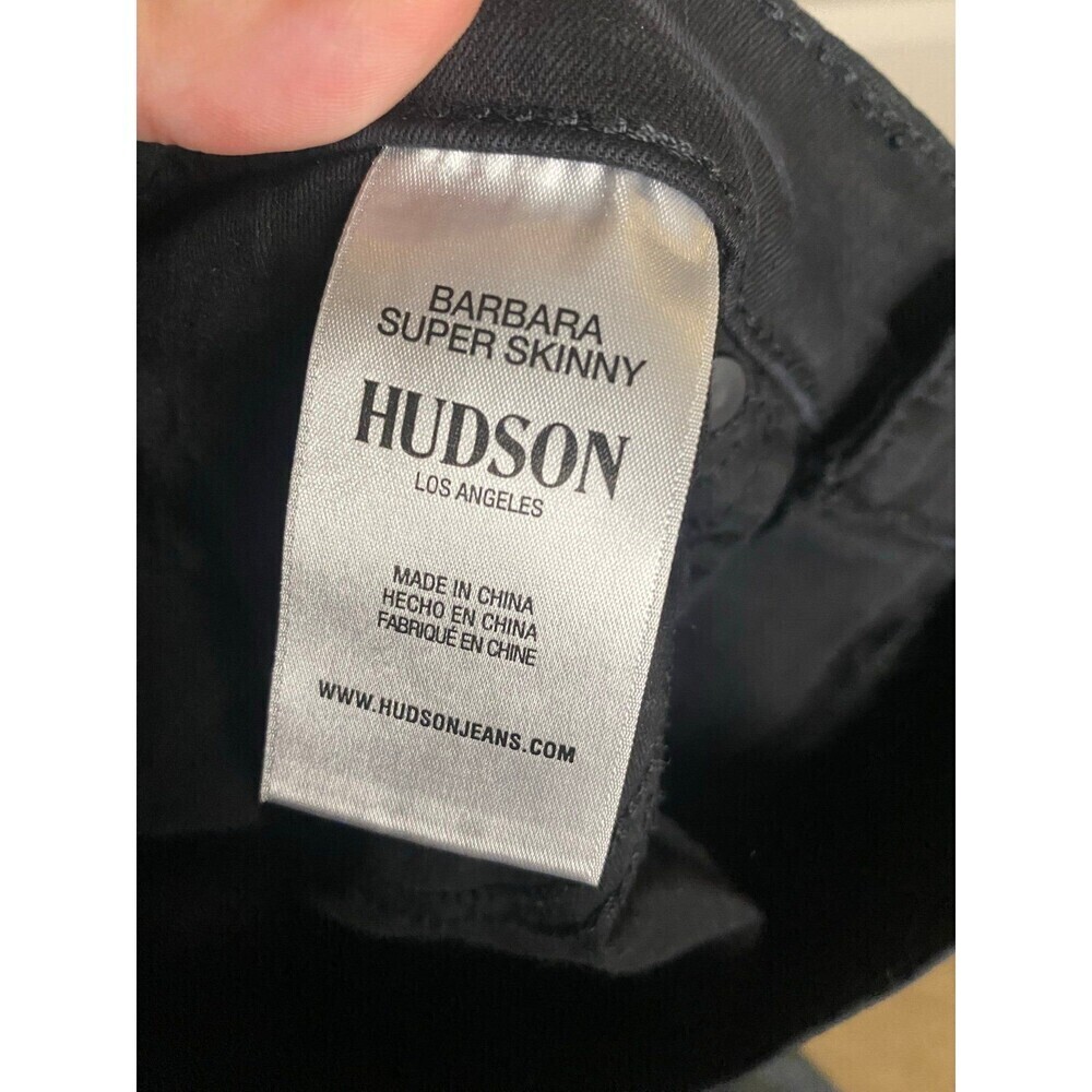 Hudson Barbara super skinny black distressed jeans - Picture 4 of 9
